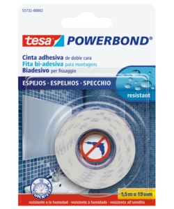 Nastro biadesivo per specchi 'powerbond', 19 mm x 1,5 mt - tesa